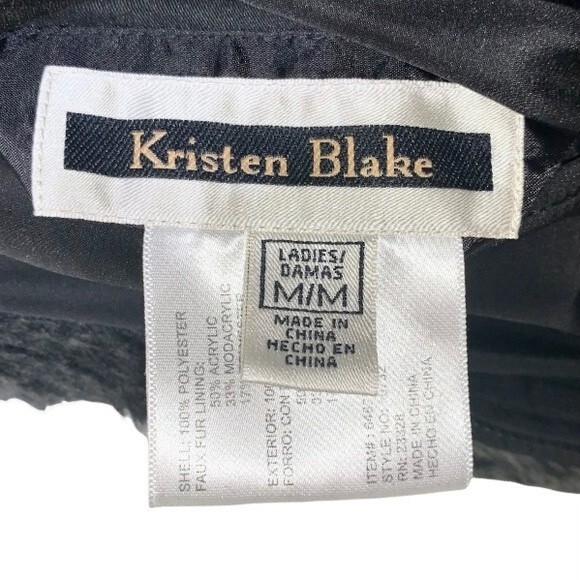 Vintage 90s Y2K Kristen Blake Reversible Black & Gray Faux Fur Zip Front Vest - Picture 6 of 6